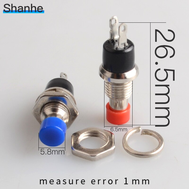 10pcs 7mm Momentary Push button Switch Press the reset switch Momentary On Off Push Button Micro Switch Normally Open NO