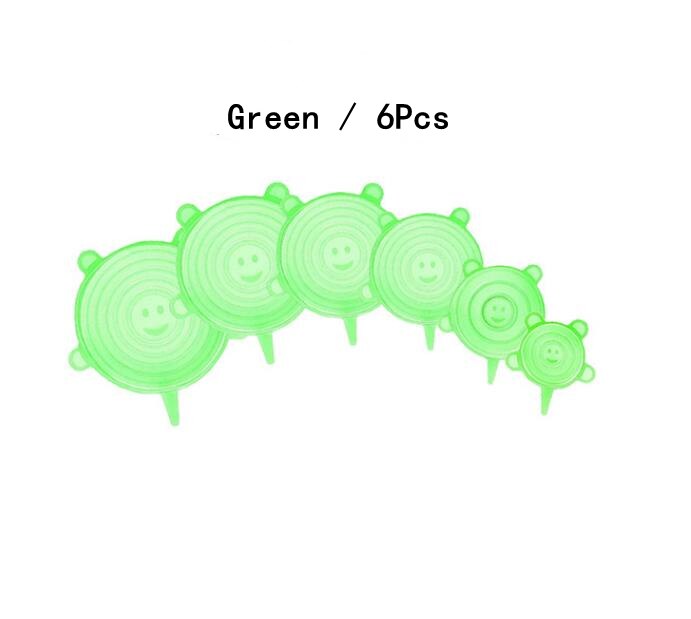 Multifunction Silicone Cover Stretch Lids Reusable Airtight Food Wrap Keeping Fresh Seal Bowl Stretchy Wrap Kitchen Cookware: green
