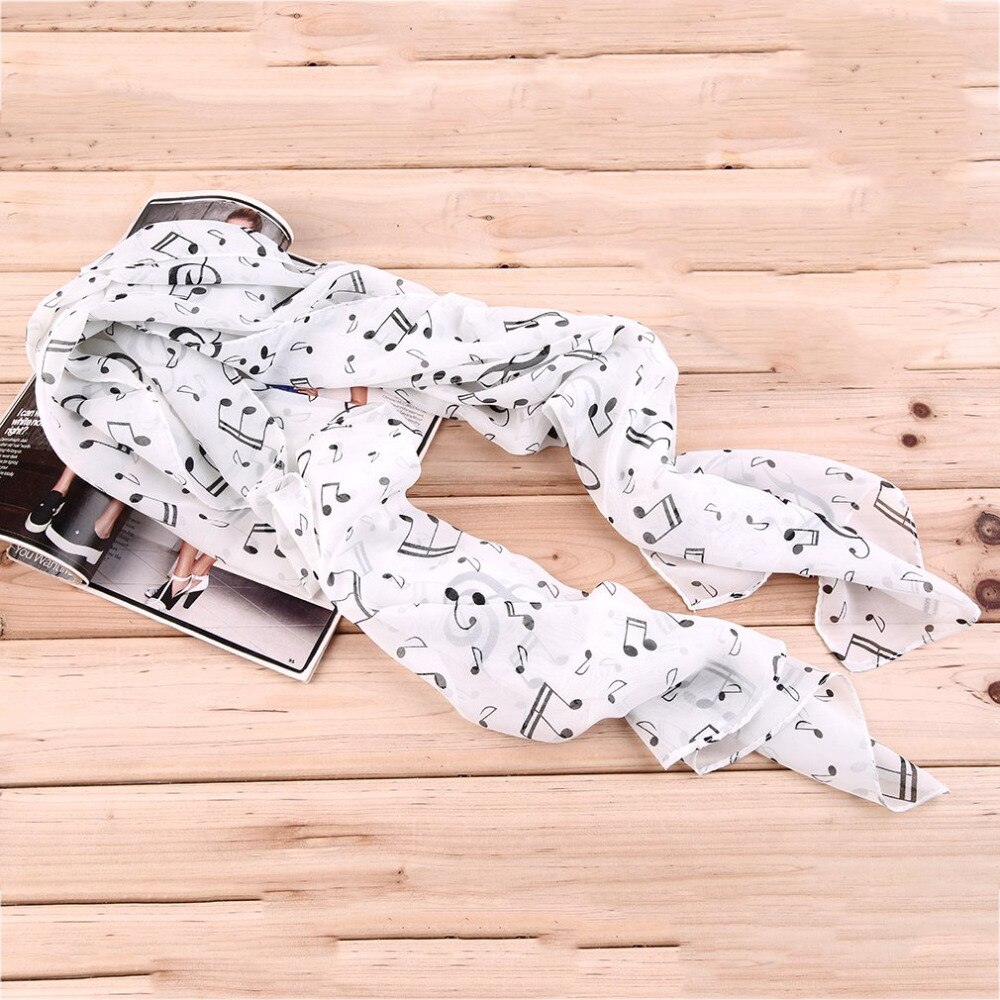 Musical Note Chiffon Scarves Women's Scarf Shawl Long Stoles Spring Muffler Chiffon Infinity Scarf
