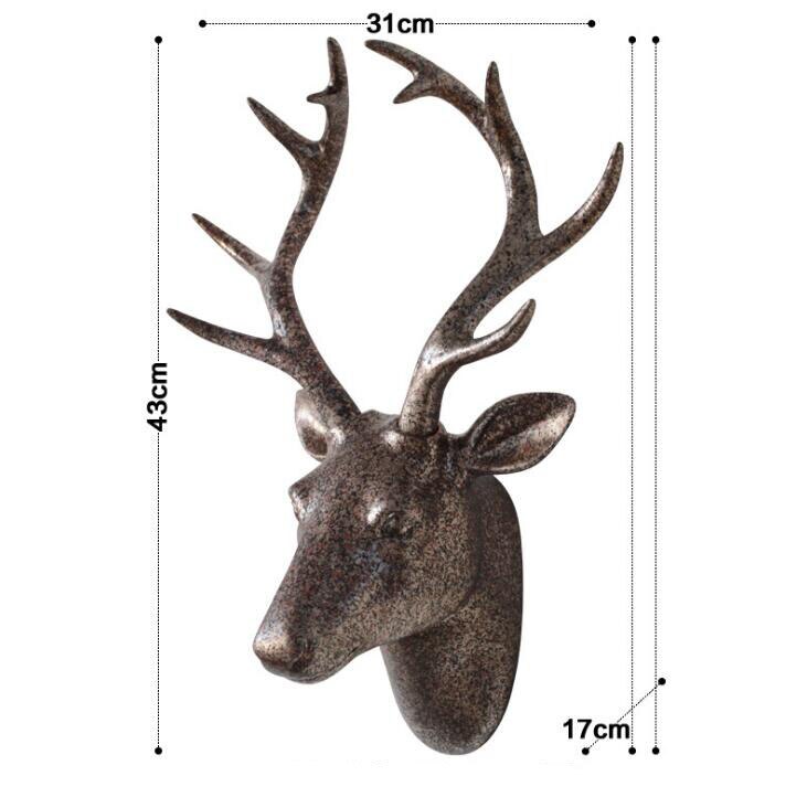 Amerikaanse dierenkop, gouden hertenkop, witte antilope 3d wanddecoratie, muurschildering, achtergronddecoratie, harskunst: F