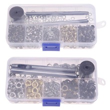 Metall ögla set läder hantverk reparation grommets scrapbooking gör det själv läder hål kläder tillbehör med hand knackning verktyg