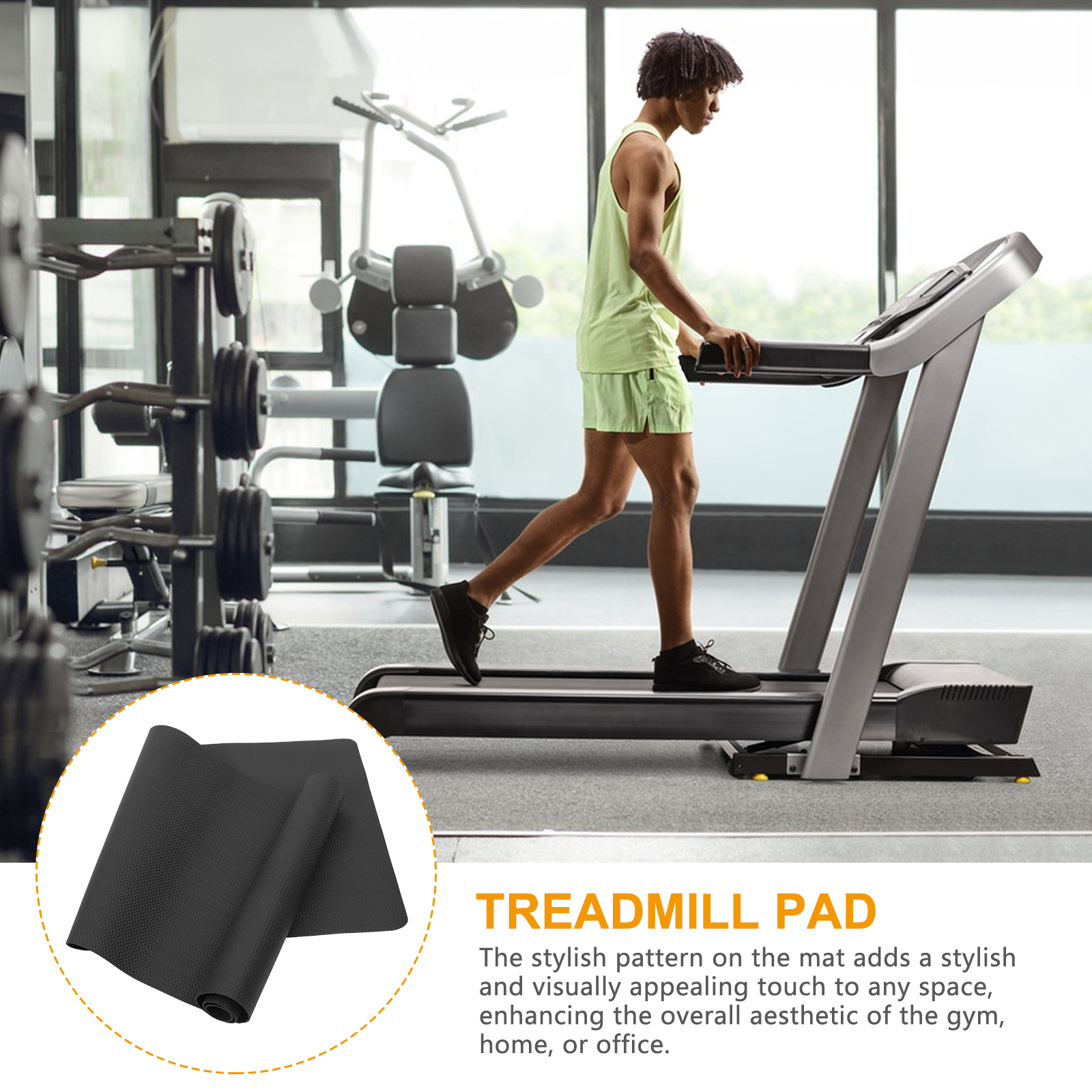 Estera para cinta de correr, cojín de goma para suelo de cinta de correr, accesorio para cinta de correr, almohadilla protectora para cinta de correr, equipo de ejercicio duradero para gimnasio y Fitness