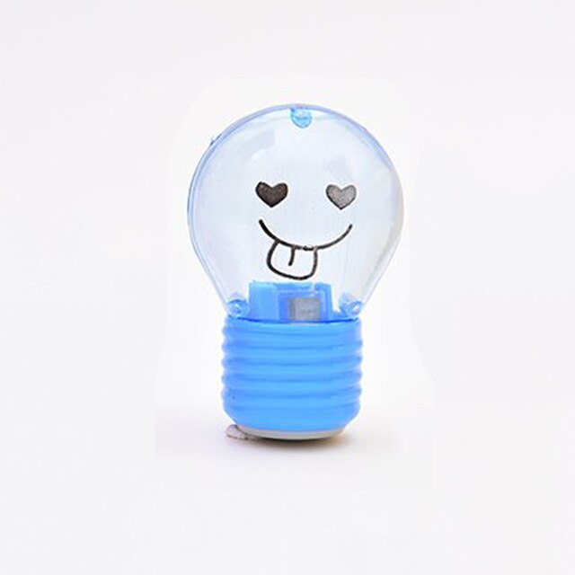 Novelty Bulb Style Pencil Sharpener Emotions Plastic Pencil Sharpener for Kids Kawaii Stationery School Supplie: blue