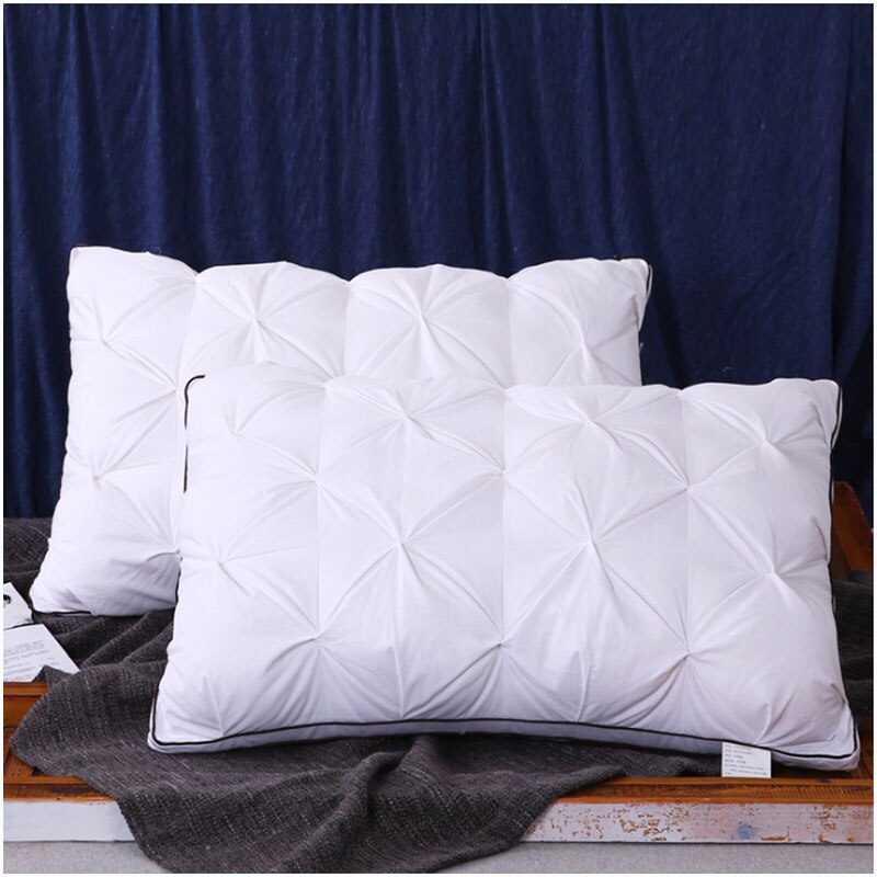 Witte Eend/Ganzendons Veren Kussen Super Zacht Nekkussen Standaard Antibacteriële Elegante Huis Textiel Katoenen Beddengoed Kussen