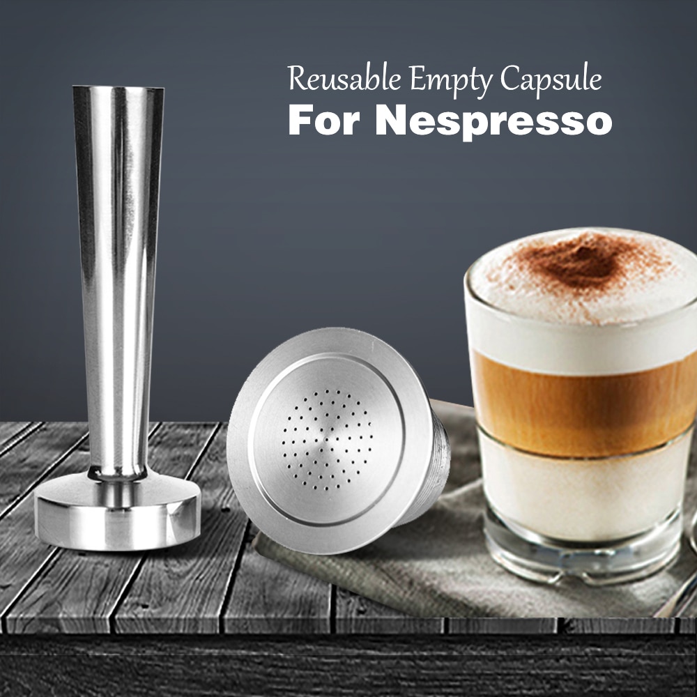 Nespresso Hervulbare Capsule - Roestvrij Staal Herbruikbaar Koffiefilter - Permanente Inox Cafe Filter voor Nespresso Apparaten