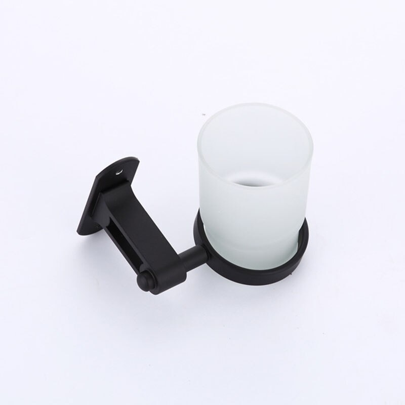 Porte-gobelet simple noir porte-gobelets mural verre porte-Brosse à dents salle de bain Support pour tasses étagère Support Brosse A Dent