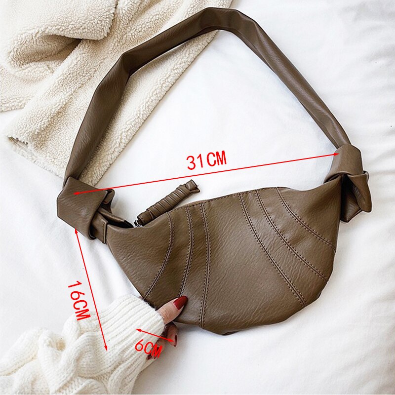 Women Chest Bag Soft Pu Shoulder Bag Casual High-capacity Package Female Bulk Bags Waist Pack Girls chest Pack dumpling