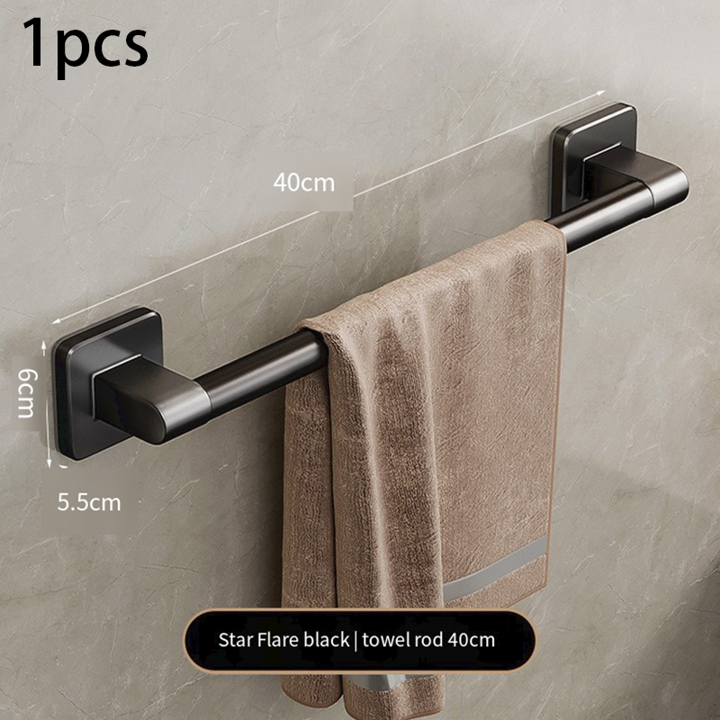 Towel Rack Bathroom Shelf No Punching Required Bathroom Accessories Organizer Items Organizers Shelves Wall Hardwar Fixture: Light Grey