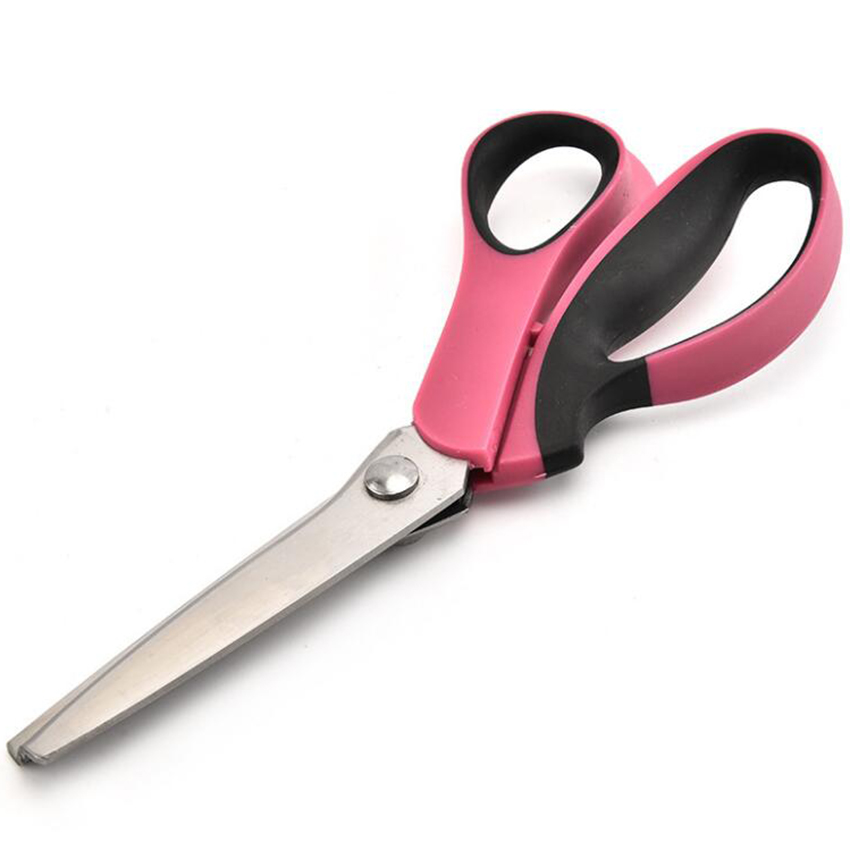 1Pc 5/7MM Triangular/Arc Teeth Lace Scissors Sewing Tailor Scissors DIY Window Pattern Cutter Scissors Sewing Shears: Rose red-5mm