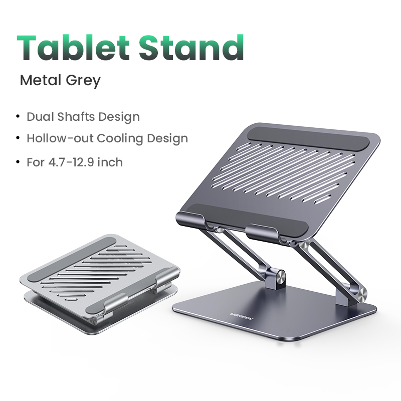 UGREEN Tablet Phone Stand For iPad Pro iPad Stand Xiaomi Tablet Support Notebook Stand Mobile Phone Holder Tablet Stand: Dark Grey