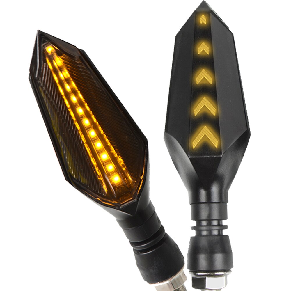 Luces LED universales de 12v para dirección de motocicleta Luz de señal de giro para motocicleta, luces indicadoras de Motor, estilismo de flecha para motocicleta: 1 pair yellow yellow