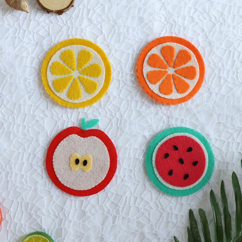 Meian Onvoltooide Handgemaakte Vilt DIY Craft Coaster Vruchten Sets Kinderkamer Bureau Decoraties Fotografie Props Decoraties Kits