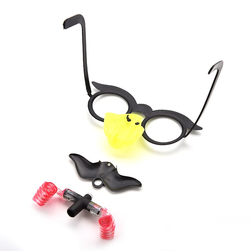 Lustige Clown Gläser Kostüm Ball Runde Rahmen verrotten Nase Pfeife Schnurrbart Falsche Nase Haar ausblasen drachen witz spielzeug Humor spielzeug