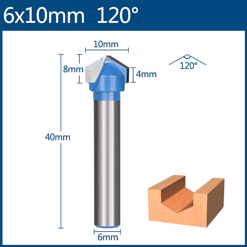 Fresa de 6mm, broca en V, broca enrutadora de MDF de madera maciza 3D, fresas de 60 90 120 150 grados: > 32mm