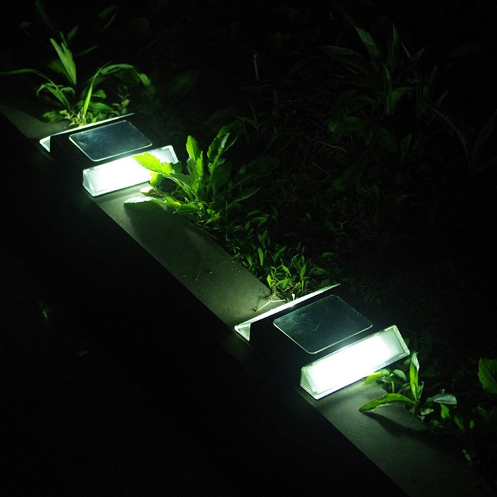 Rvs Zonne-energie 2-LED Spike Lamp Waterdichte Outdoor Road Dock Path Ground Light voor Trappen Oprit