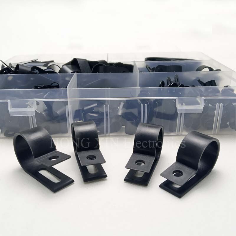 200 szt. Typ R nylonowe zaciski kablowe zapięcie plastikowy zacisk kabla zacisk węża typ P zaciski zacisk kabla zacisk kabla