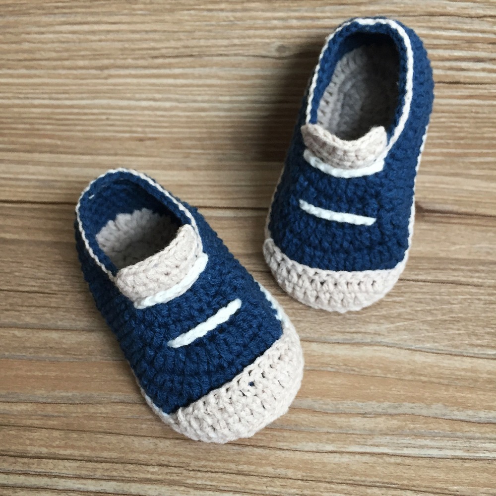 Qyflyxue hæklede baby sko, fodbold sko til baby, hæklede baby sko, størrelser 0-12 måneder håndvævede baby små sko