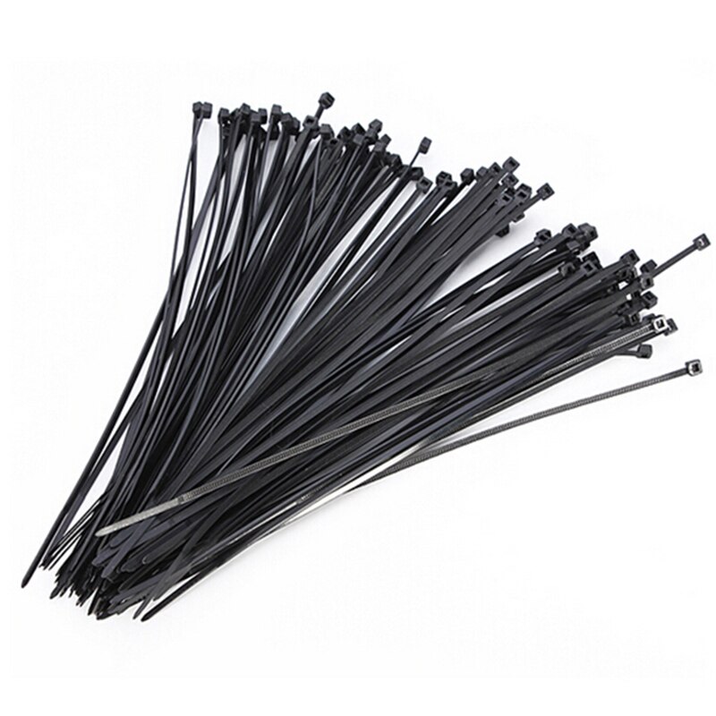 100 stücke Draht selbst-Verriegelung 100mm Schwarz Nylon Kunststoff Netzwerk Kabel Draht Kabelbinder Kabel Gurt Kunststoff Postleitzahl trimmen wickeln Kabel Schleife Krawatten