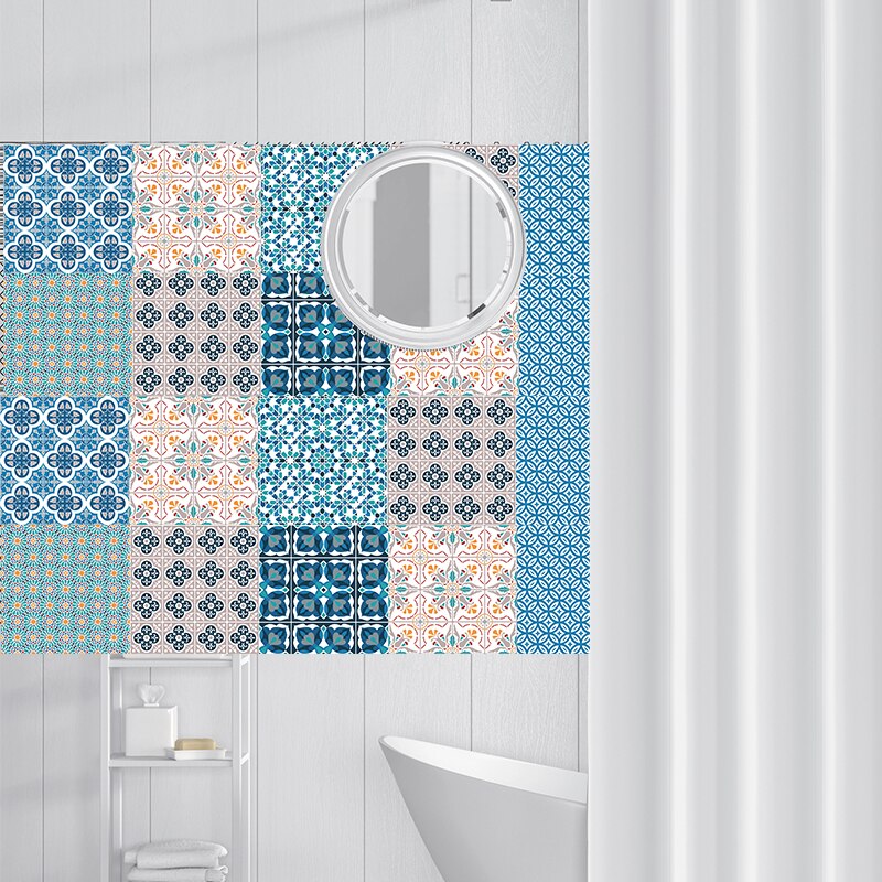 10/15/20cm Classical Morocco Style Tile Stickers Wall Sticker Kitchen Adhesive Bathroom Toilet Waterproof PVC Wallpaper