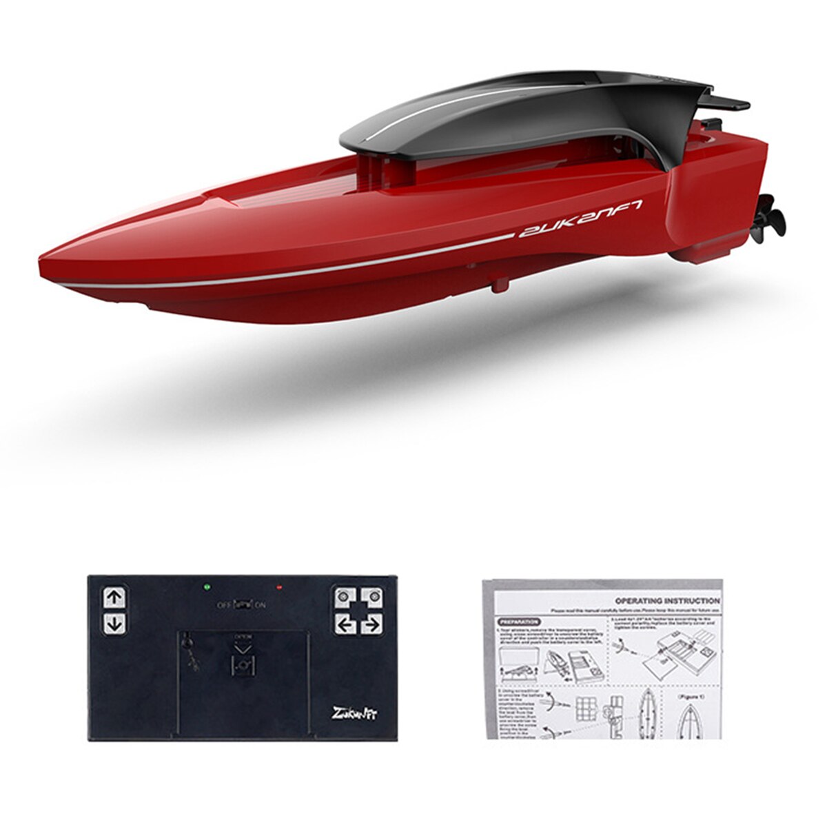 2.4g robåde sommer vandmodel fly legetøj fjernbetjening rc båd mini højhastigheds speedbåd dreng vandtæt med lys: Rød