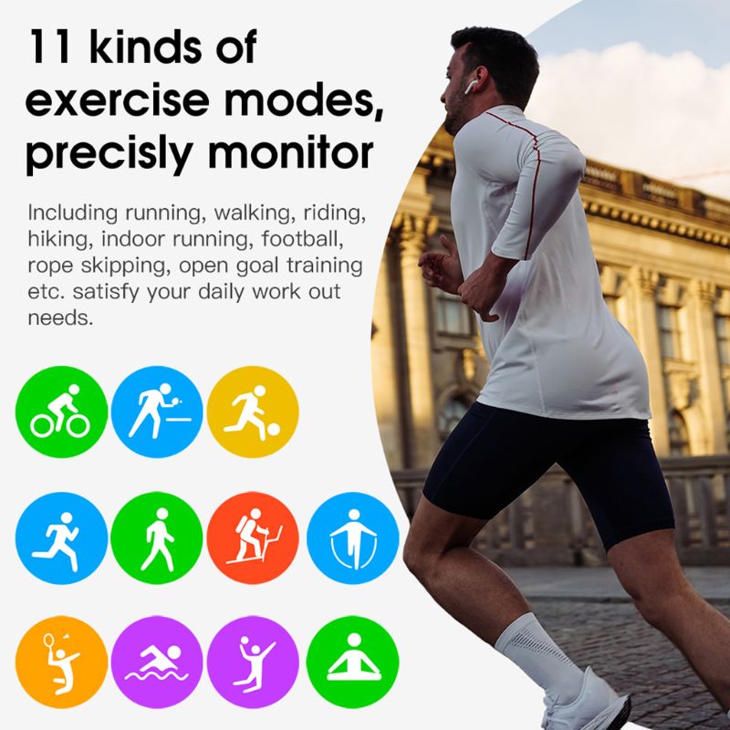 Sports Waterproof Smart Watch Heart Rate Blood Pressure Oxygen Health Monitor 203C