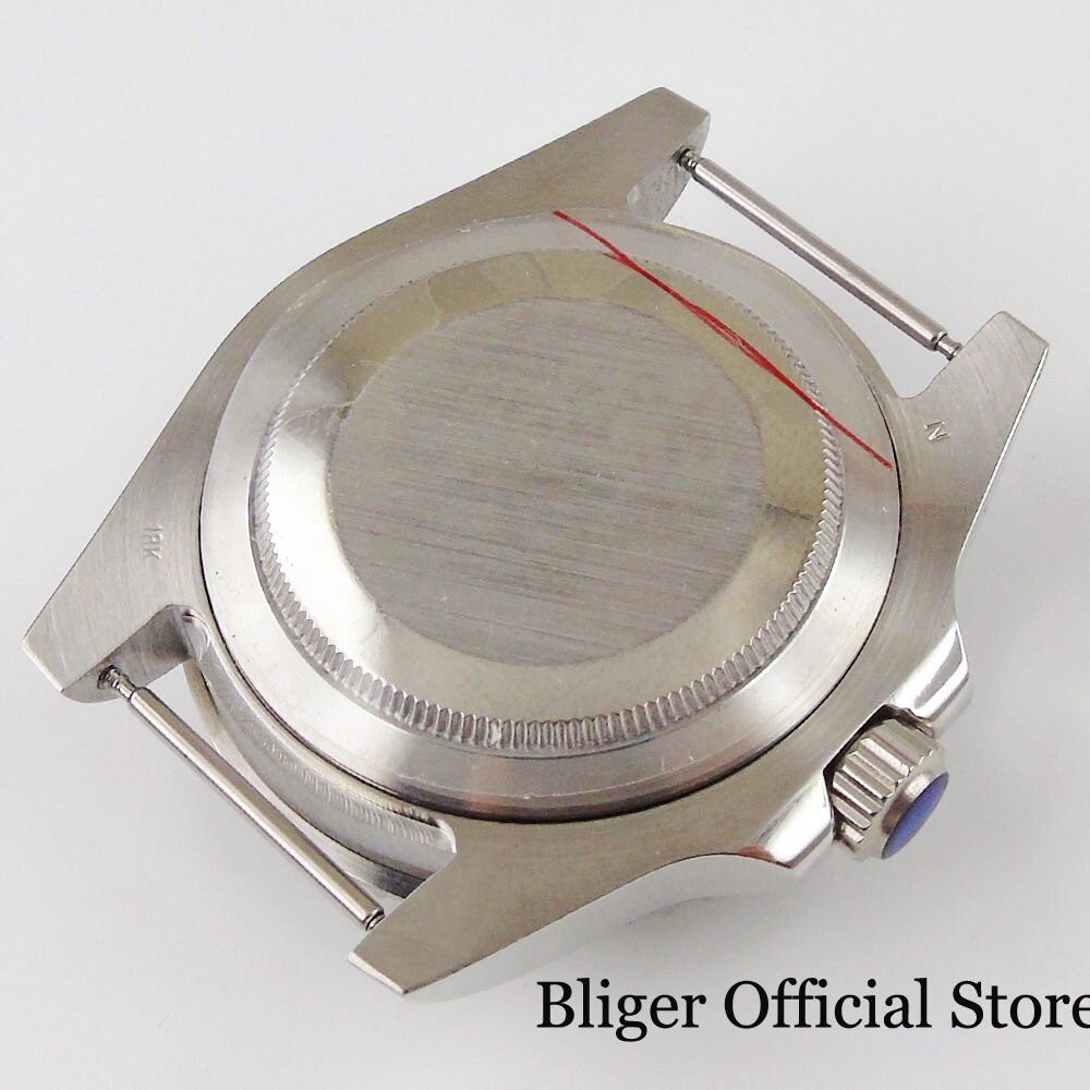 316L Stainless Steel Silver Color Watch Case Arched Glass for NH35 NH36 Rotating Bezel Solid Backcover Screw Down Crown