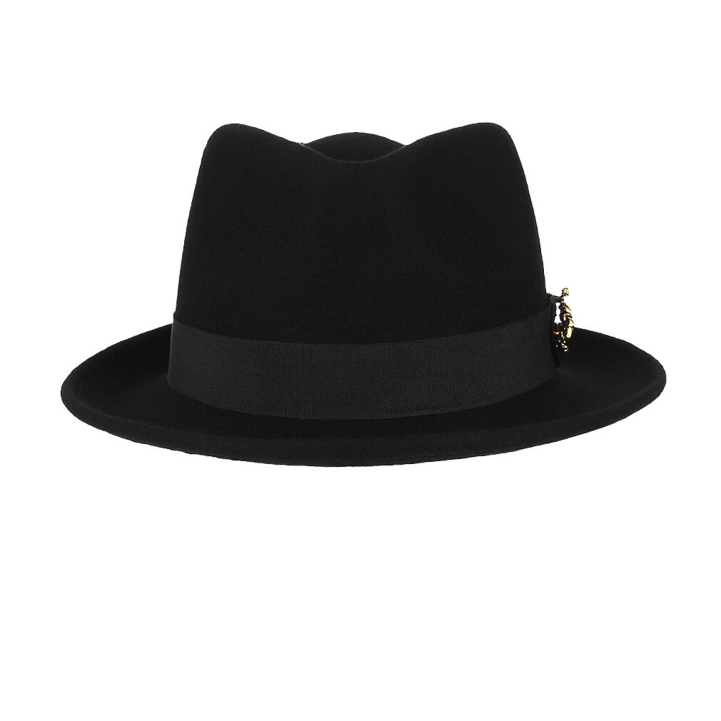 Men's Retro Scorpion Black Fedoras Hat Male Wool Gentlemen's Jazz Fedora Cap Church Party Banquet Vintage Hats H7212
