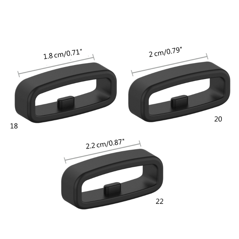 Smartwatch-Armbandhalter, Ersatz-Befestigungsring aus Silikon, 18 mm/20 mm/22 mm, Armbandhalter, Gürtelschlaufen, 10 Stück