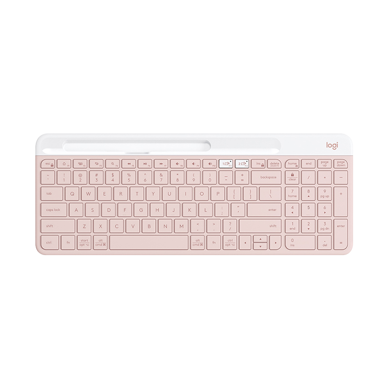 Logitech K580 Draadloos toetsenbord Draagbaar dun licht Kantoortoetsenbord voor meerdere apparaten voor pc Tablet Laptop Ipad Kantoorcomputer: Roze