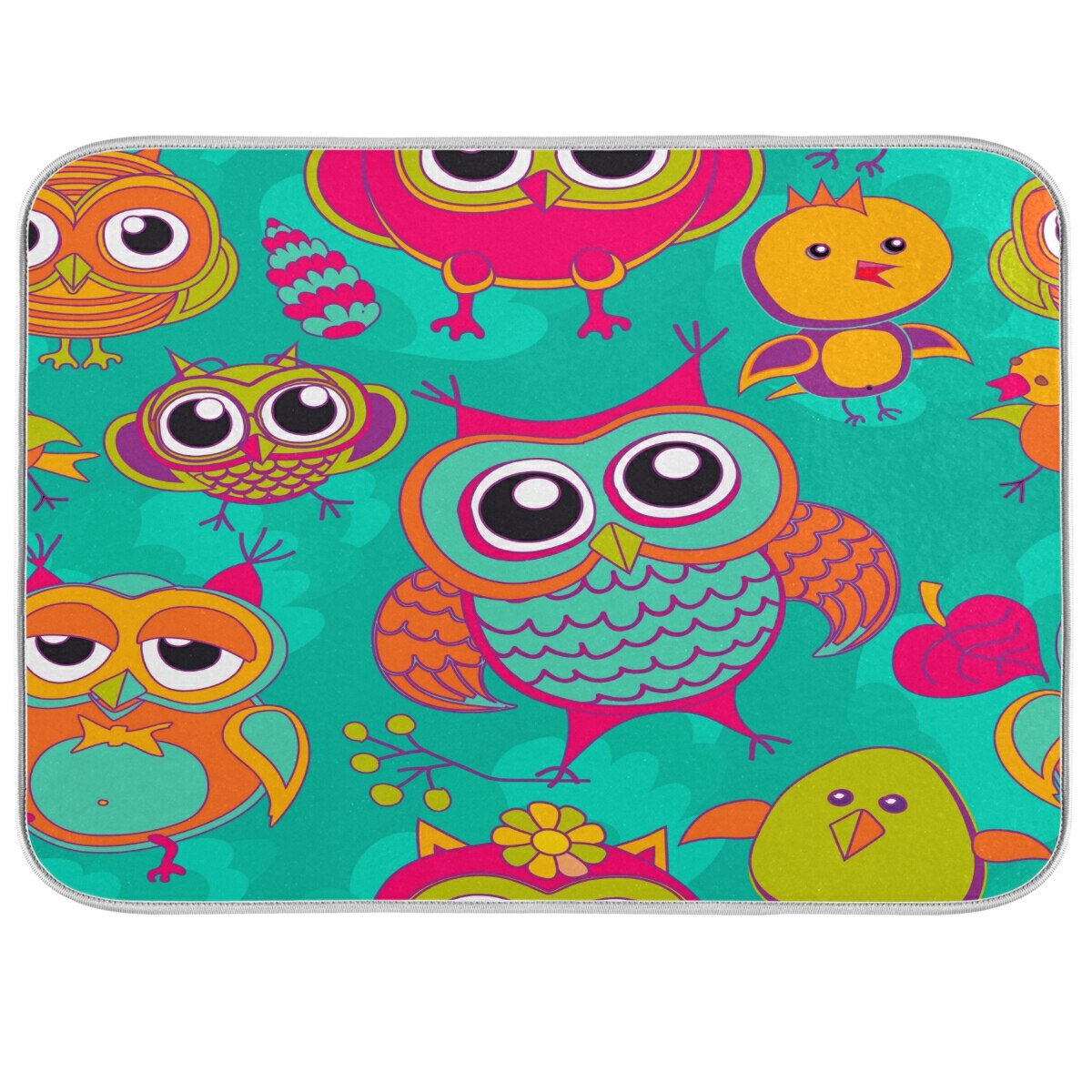 Cartoon Printed Tableware Pad Dish Mat Non-slip Microfiber Dish Drying Mat Kitchen Table Heat Insulation Anti Skid Pads Placemat: Item 1 / M 45.7x60.9cm