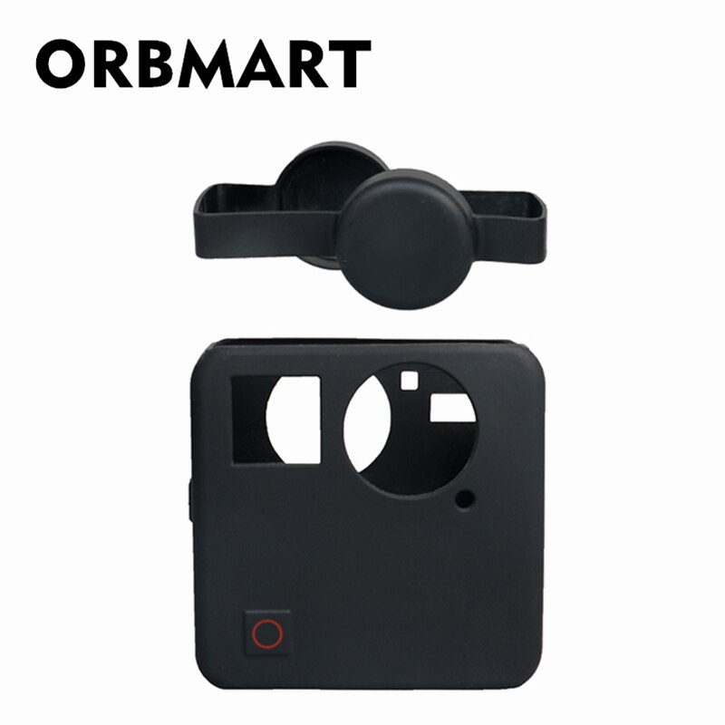 ORBMART Rubber Siliconen Beschermhoes Cover Behuizing + Lensdop Kit Voor Go Pro GoPro Fusion 360 Graden Camera Accessoires