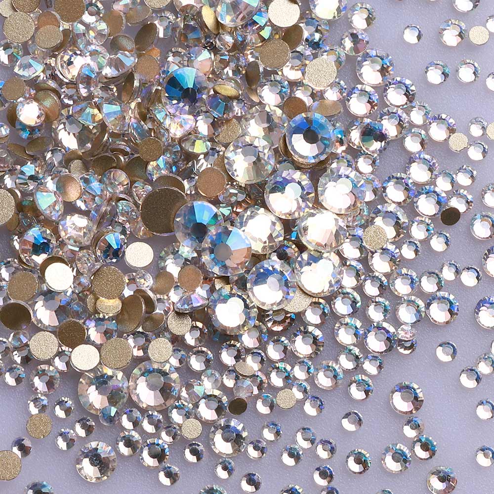 Mix Size Glitter Blauw Maanlicht Crystal Glas Plaksteen Niet Hotfix Rhinestones Voor Gezicht Diy Ambachtelijke Nagels Art Decoratie: Blue Moonlight