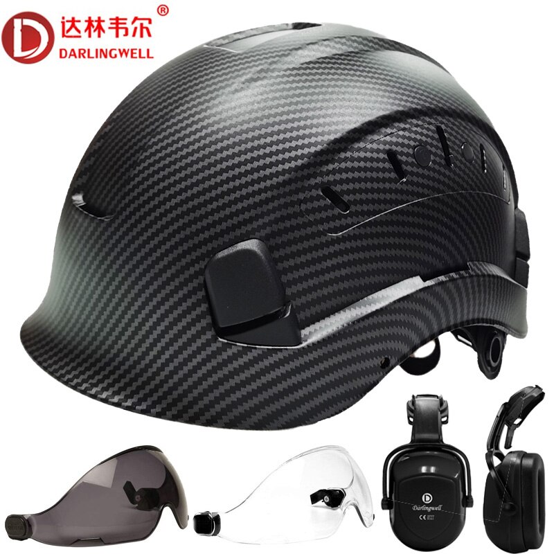 CE Carbon Fiber Safety Helmet for Engineer Construction Industrial Protective Working Rescue Bicycle Motorcycle Helmets Hard Cap