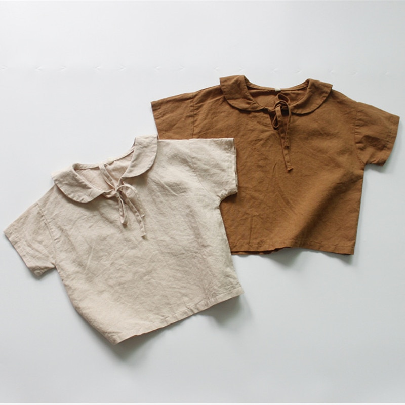 de algodón de otoño ropa de bebé coreano estilo las niñas Tops de manga corta ropa de niños pijo Casual blusas estilo G004