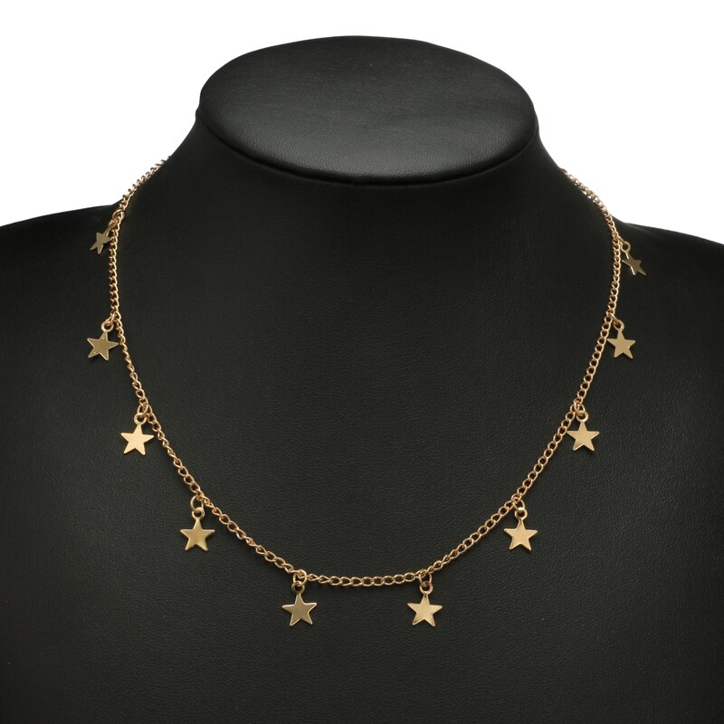 Tocona Bohemen Ster Hanger Chokers Kettingen Voor Vrouwen Mode Goud Zilver Kleur Legering Boorden Ketting Statement Sieraden 5868