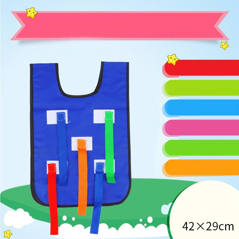 Children's Toys Outdoor Sports Game Vest Kindergarten Grab Tail Children Training Equipment Group Tail Pulling Game: child blue vest