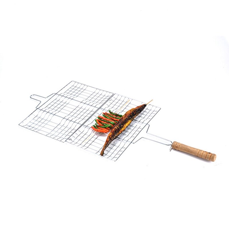 Beau -2 -pak bbq grillkurv nonstick fisk grillkurv grill mesh værktøj til camping picnic
