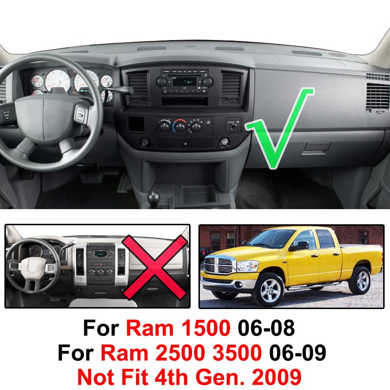 Xukey Dash Mat Dashmat Dashboard Cover Zonnescherm Dash Board Cover Tapijt Voor Dodge Ram 2500 3500 2006 2007