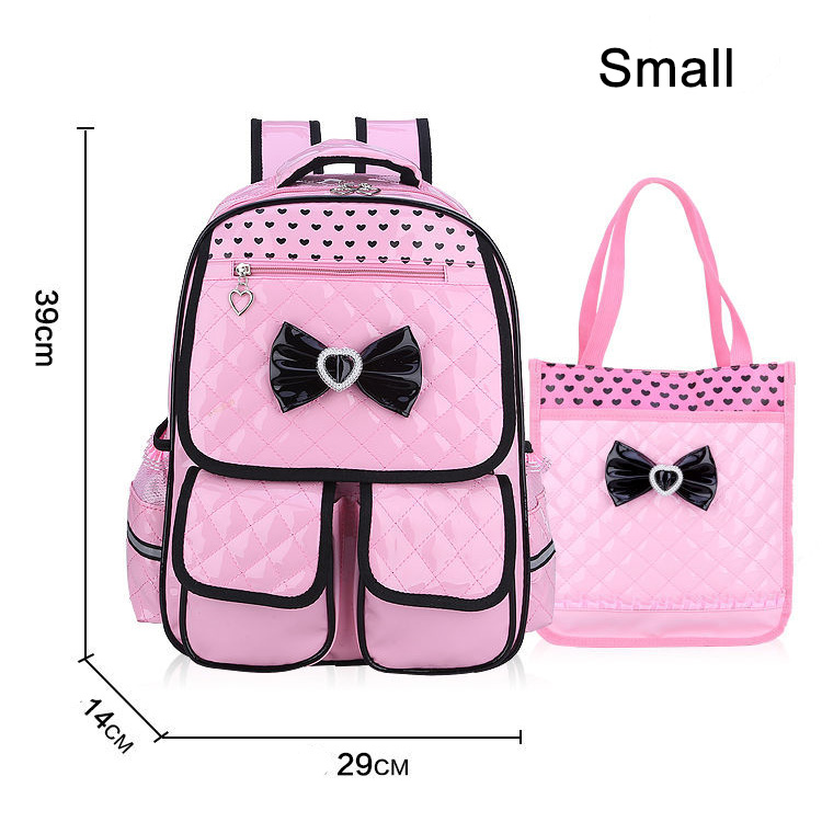 Leuke Rugzak Schooltas Voor Meisjes Pu Waterdichte Schooltassen Voor Meisjes 1-3-6 Grade Orthopedische Schooltas voor Meisjes: Small-Pink 1 Set