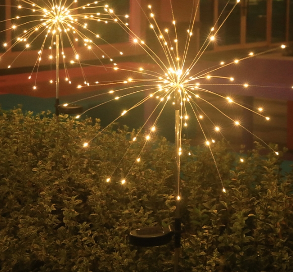 Luces LED solares de fuegos artificiales para decoración de jardín, luces de hadas impermeables para exteriores, lámpara de césped de diente de león para decoración de césped y jardín, 3/1 Uds.: changeable / 0-5 W