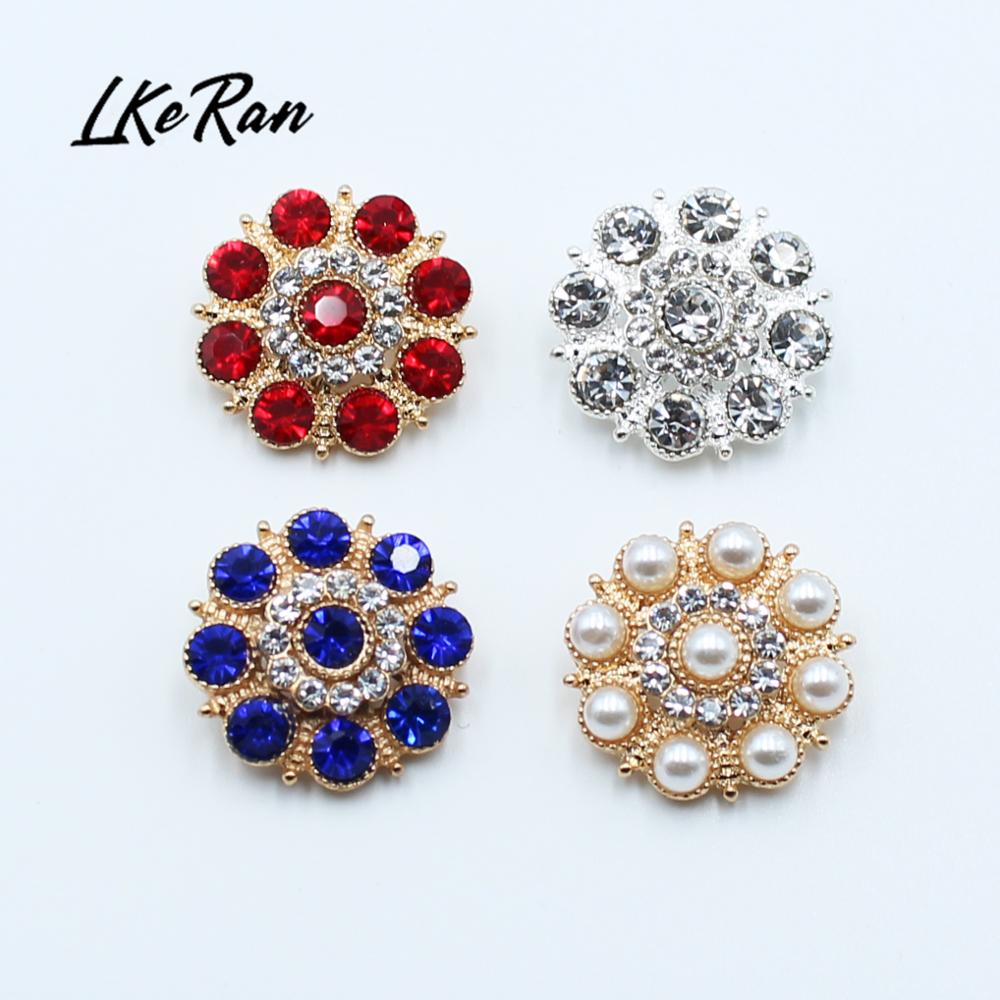 10 pièces de boutons en diamant strass de 20MM, Base de tige en alliage pour bricolage, accessoires de couture, décorations de mariage artisanales