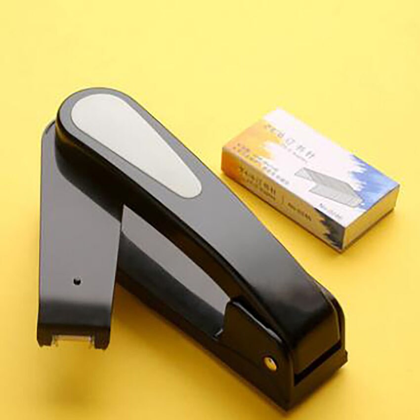 Grapadora multifuncional con rotación de 360 grados, grapadora de encuadernación de costura central de 9cm, grapadora de datos de archivo de encuadernación de estudiantes de oficina, uso de grapas 24/6: Negro