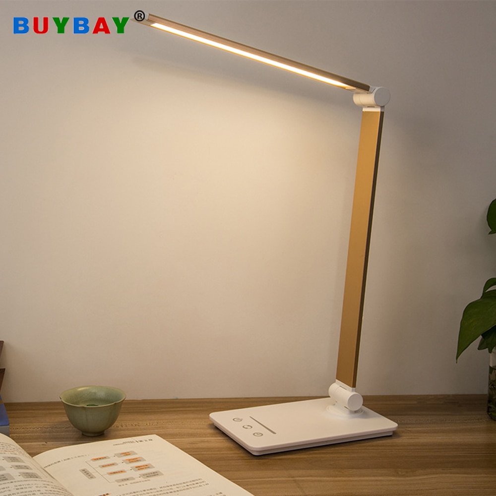 Draaibare LED Bureaulamp 3 Modes 5 Dimbare Niveaus Touch USB Oplaadbare Leeslamp Eye-beschermen met Timer led Tafellamp
