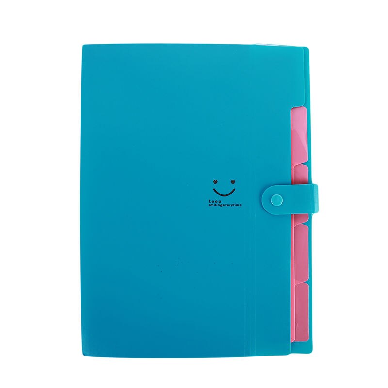 Útil 1pc saco de documentos de cor de doces de plástico envelope para o pacote de órgão multicamada 5 na pasta pasta saco de arquivo saco de órgão: blue