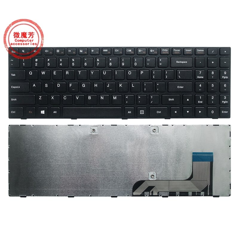ONS Zwart Voor Lenovo Voor Ideapad 100-15 100-15IBY 100-15IBD 300-15 B50-10 B50-50 Laptop Toetsenbord Engels: Short cable