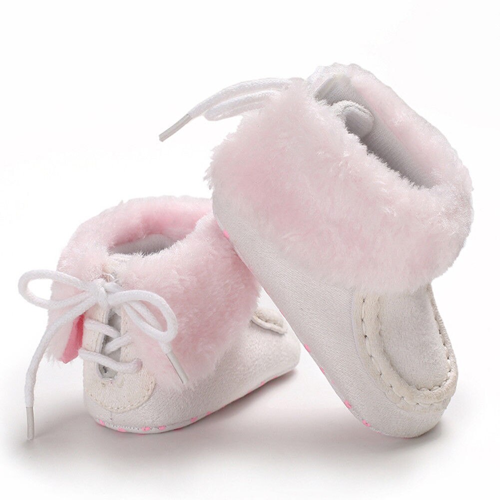 Novo Inverno Quente Hand-made Prewalker Botas De Pelúcia Menina Menino Da Criança Anti-silp Prewalker Velo Bota Lace Up berço Calçados Sapatinho de neve