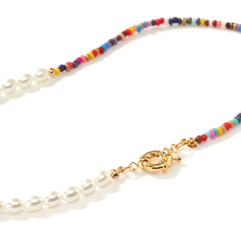 Kleurrijke Parel Choker Ketting Handgemaakte Zaad Kralen Bohemen Kraag Zomer Beach Party Voor Vrouwen Meisjes Sieraden Party