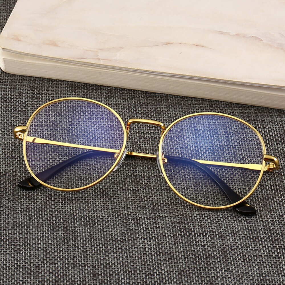 Zwarte Bril Mobiele Telefoon Bril Straling Blauw Licht Mannen Vlakke Spiegel Computer Bril Anti Blue Ray Clear Lens Bril: Goud