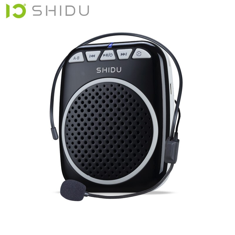 SHIDU S308 Teaching Microphone Special Voice Amplifier with Wired Headset Waist Neck Band and Belt Clip Support MP3 U Disk/TF