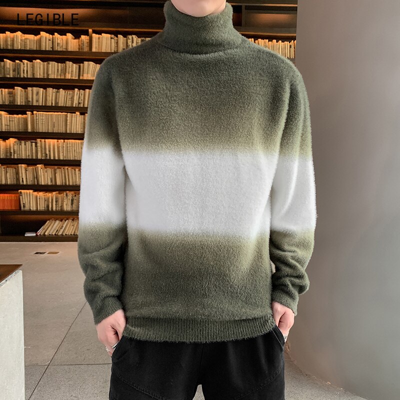Winter hoge hals dikke warme trui heren coltrui merk heren truien slim fit pullover heren breigoed heren dubbele kraag